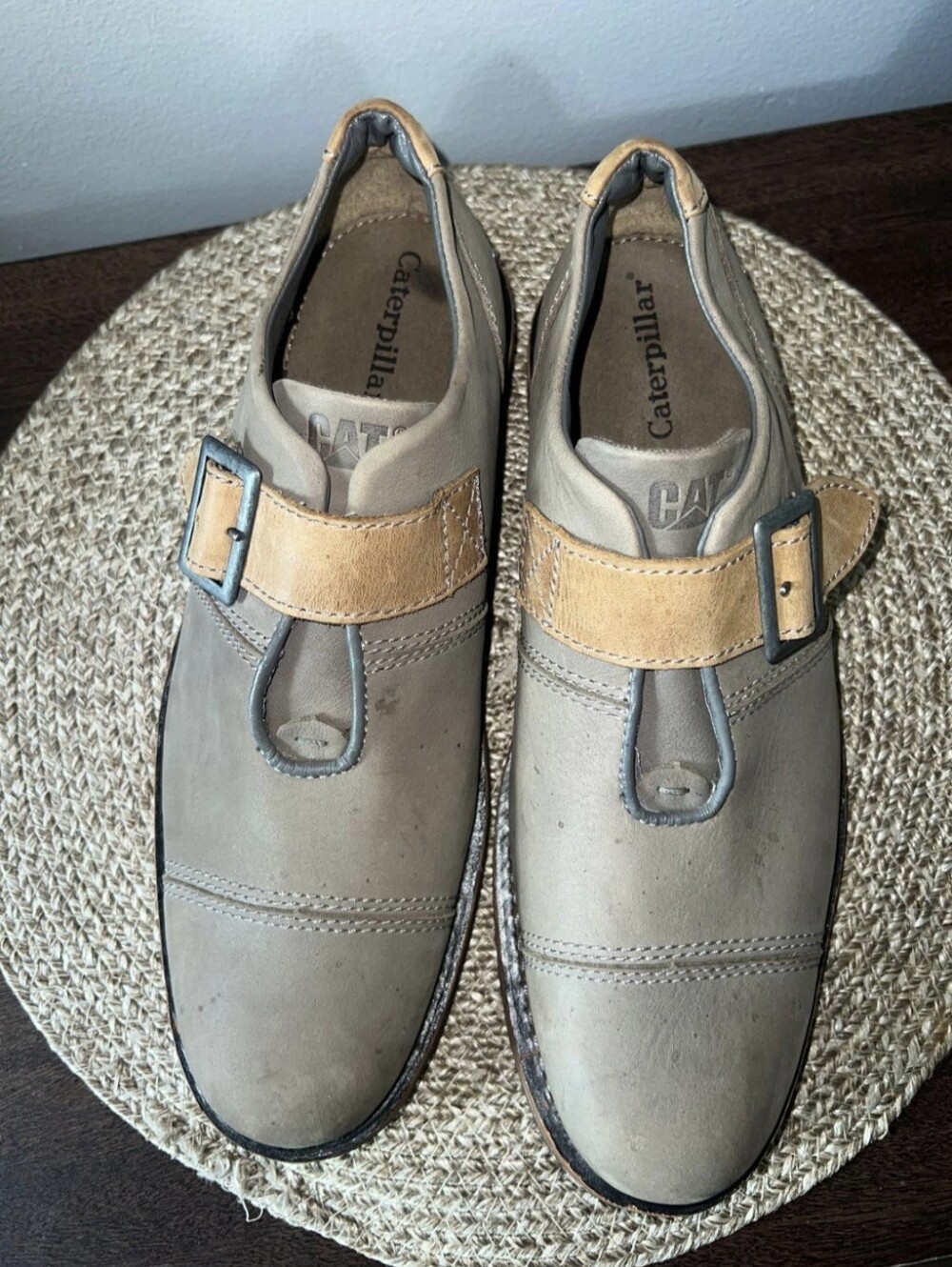 Caterpillar Men's Halsey Frost Grey Leather Shoes - Size 9